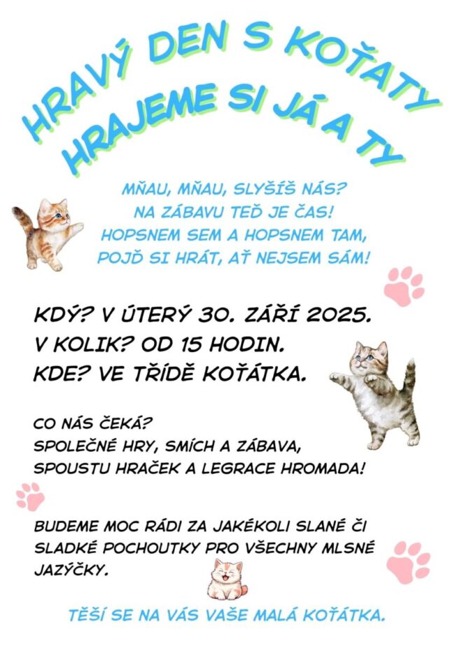Hravý den s koťaty
