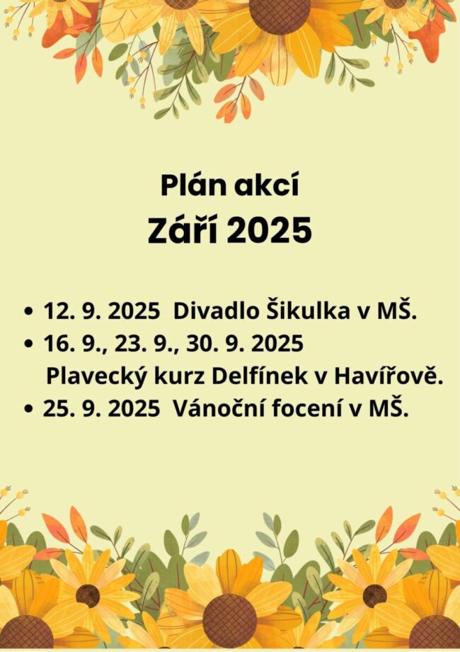 Plán akcí Září 2025